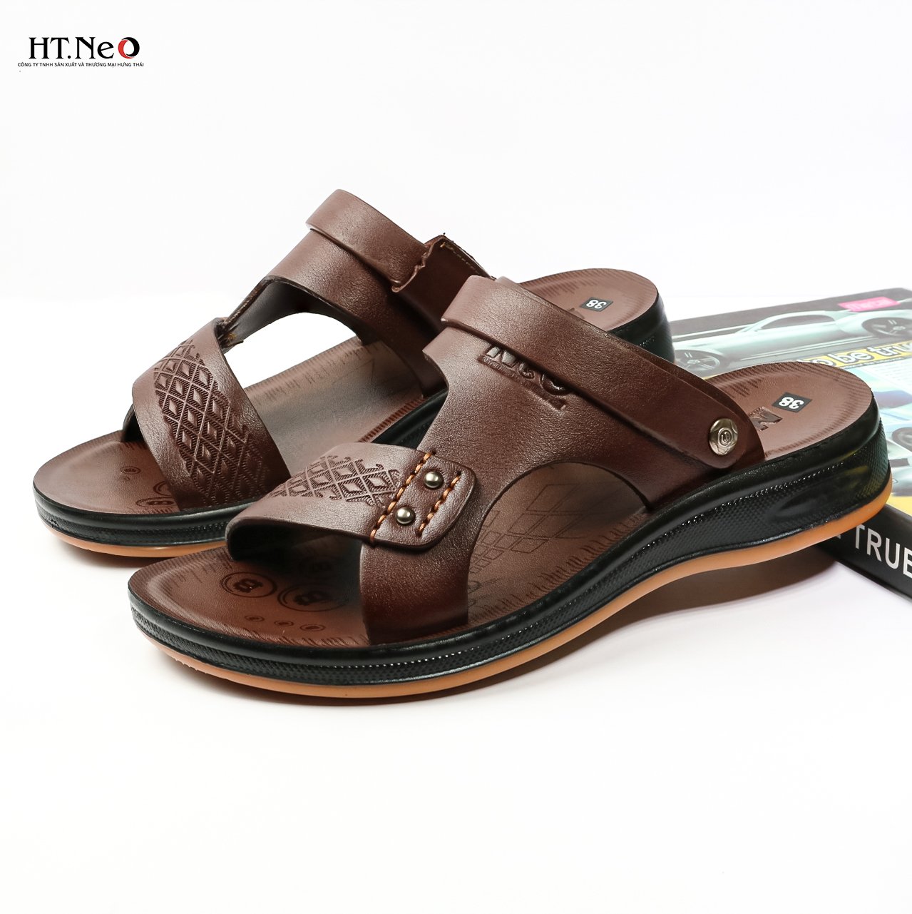 SANDAL NAM DA BÒ CAO CẤP ĐẾ CAO 3.5CM SD82-Nd