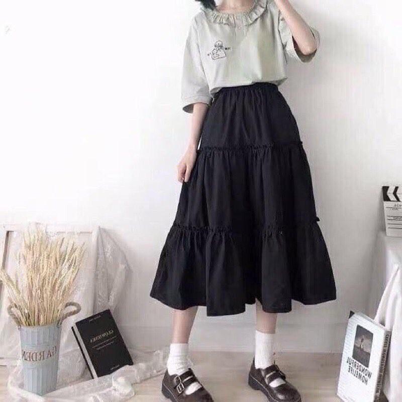 Chân váy ulzzang hàng 2 lớp phong cách hàn quốc