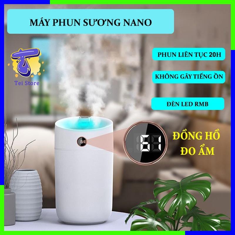 Máy phun sương tạo ẩm Nano, Máy Xông Tinh Dầu 2IN1 - Đèn xông tinh dầu, Bình Phun sương Dung Tích 3L