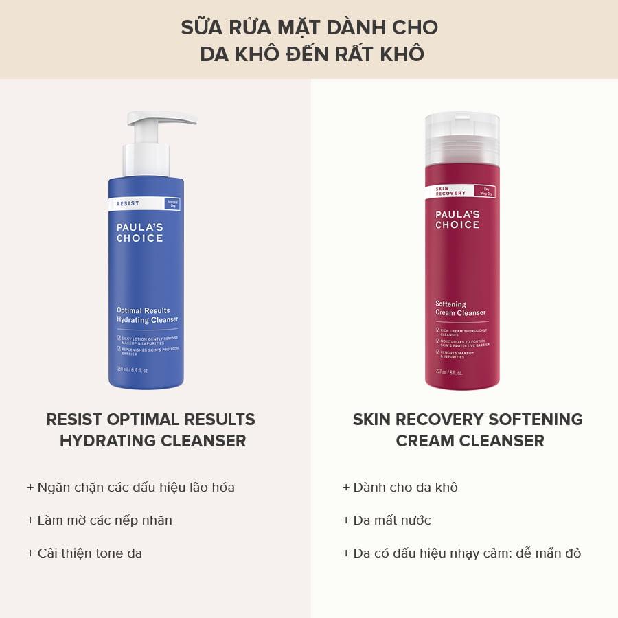 Sữa Rửa Mặt Phục Hồi Da Khô Nhạy Cảm Và Kích Ứng Paula's Choice Skin Recovery Softening Cream Cleanser