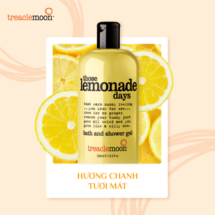 [ Tặng nước tẩy trang 100ml ] Gel tắm hương chanh Treaclemoon 500ml