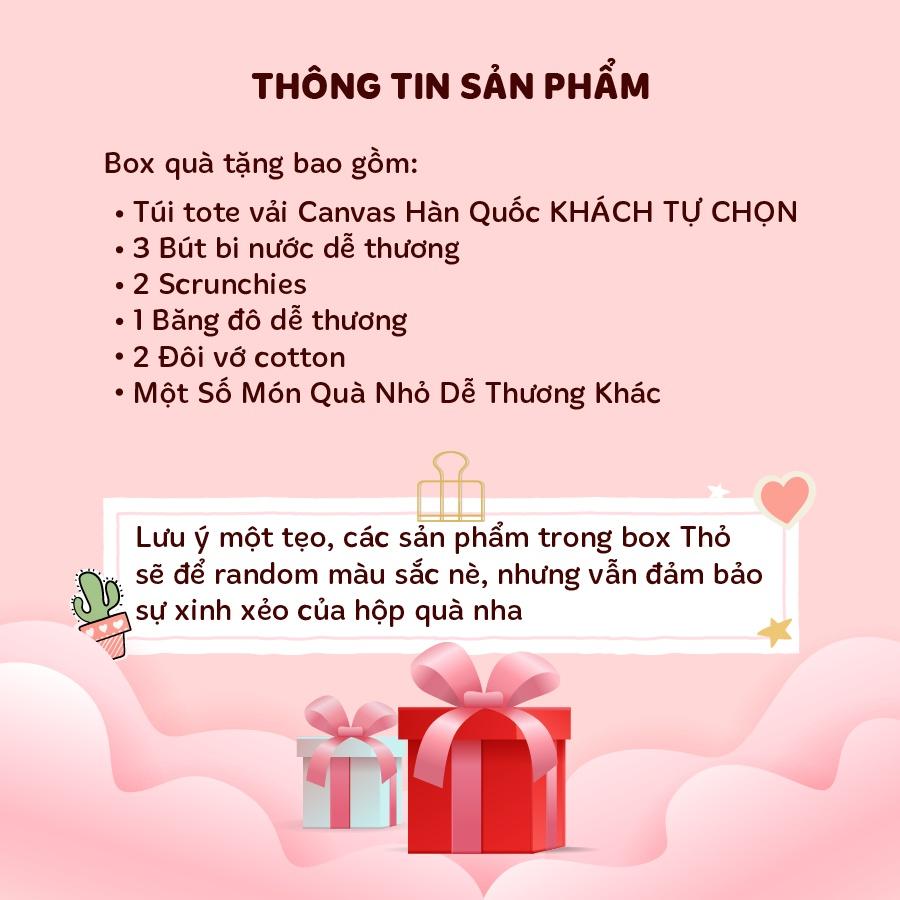 Combo Túi Vải Tote Quà Tặng Ngọt Ngào và Phụ Kiện Xinh Làm Quà Tặng dễ thương Thỏ Mập