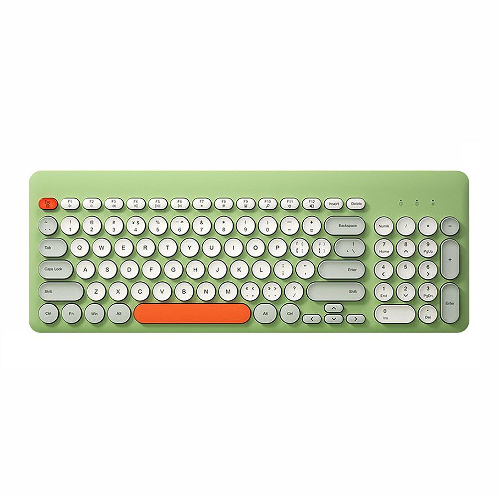 Bàn phím không dây BOW K221 2.4G 96 phím tròn thiết kế tiện dụng di động nhỏ cho IOS / Windows Xanh