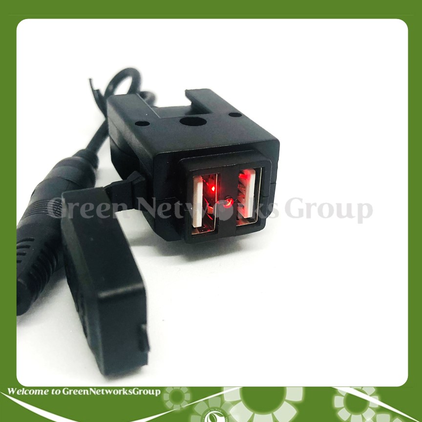 Sạc điện thoại lắp xe máy 2,1A 12V (SẠC NHANH) Green Networks Group