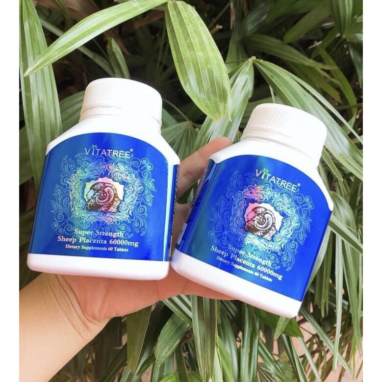 Viên uống nhau thai cừu Vitatree Super Strength Sheep Placenta 60.000mg 120 viên. Hỗ trợ chống lão hóa da, giúp da sáng mịn - Úc