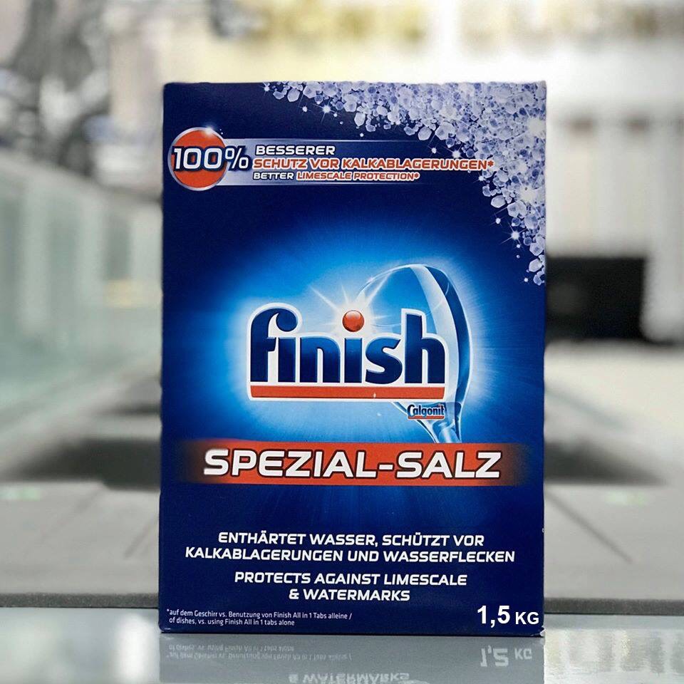 Muối rửa bát Finish 1,5kg - Hàng chính hãng - Nhập khẩu EU