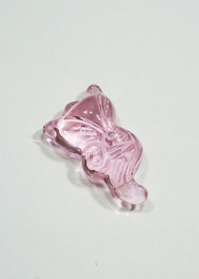 Mặt dây Hồ Ly yểu điệu ôm hoa hồng đá Topaz hồng - mạng Hỏa