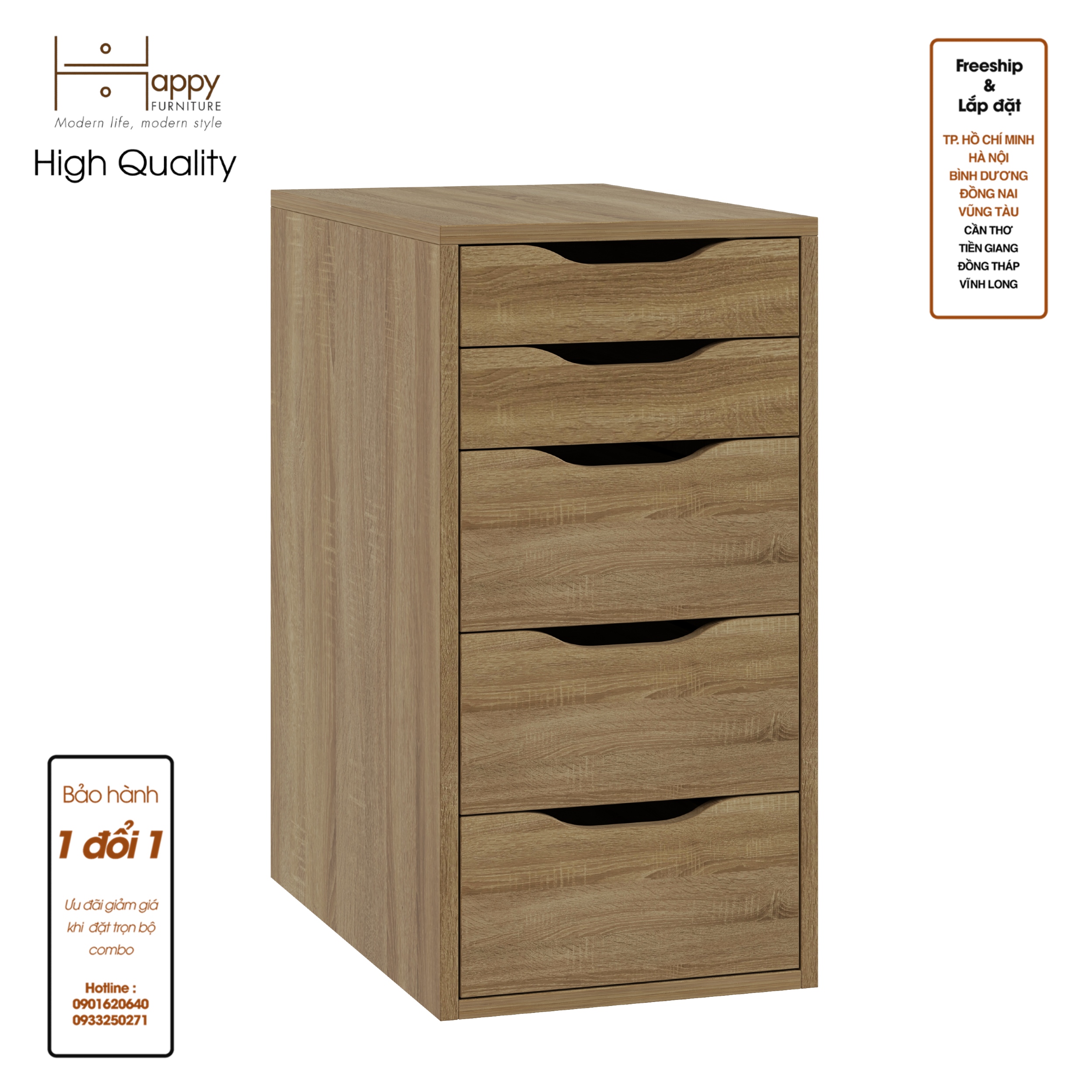 [Happy Home Furniture] LIDA , Tủ hồ sơ - 5 ngăn , 36cm x 58cm x 70cm ( DxRxC), THK_052