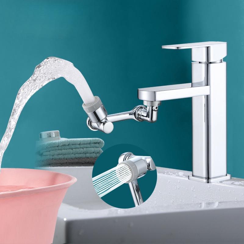 Đầu nối vòi nước thông minh xoay 1080 độ -Vòi nước lắp chậu rửa bát chén inox cao cấp với 2 chế độ nước