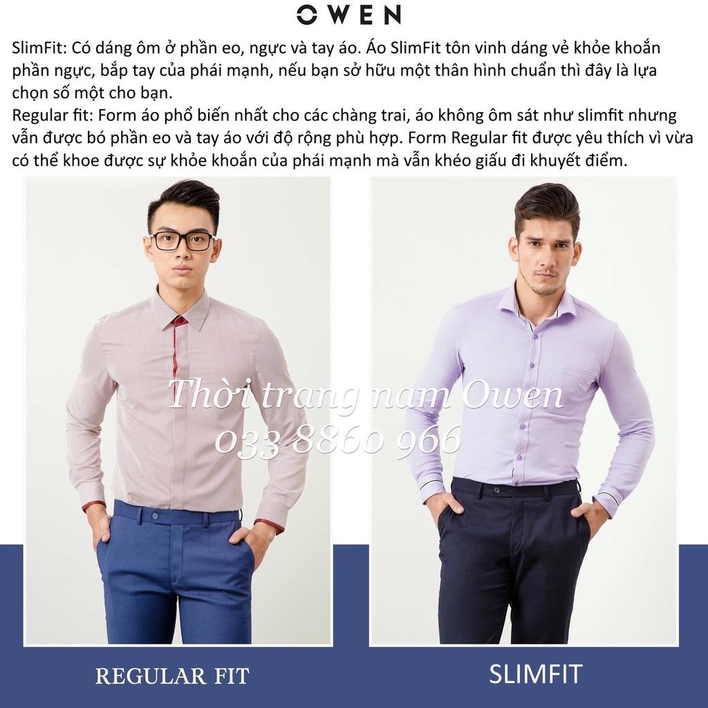 OWEN - Áo sơ mi dài tay Owen Sợi Sồi mềm mát màu xanh bạc hà 23417