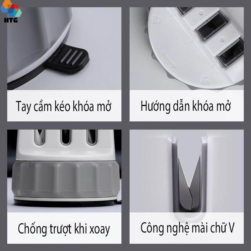 Dụng cụ mài Dao Huohou HU0066 tích hợp 3 trong 1, mài nhám, mài thô và mài mịn, hàng chính hãng