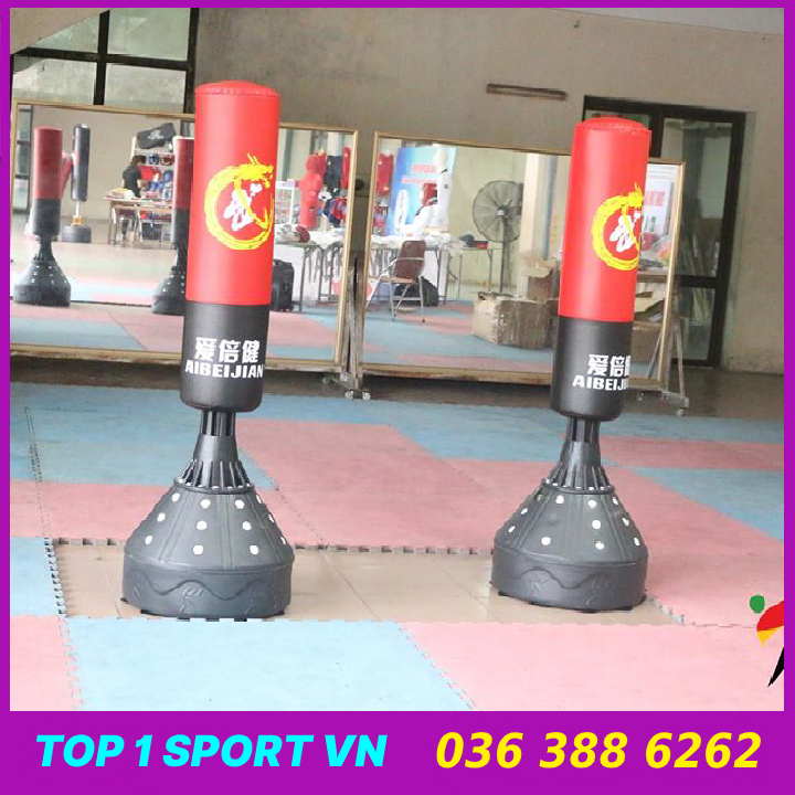 Combo bao cát trụ đấm bốc boxing tự đứng UFC + găng tay đấm bốc boxing + băng đa cuốn tay + bóng phản xạ + lót tay chân - Thiết bị đấm bốc boxing dành cho dân chuyên, phòng tập, võ đường