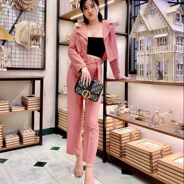 Sét áo vest kèm áo ống quần tây suông