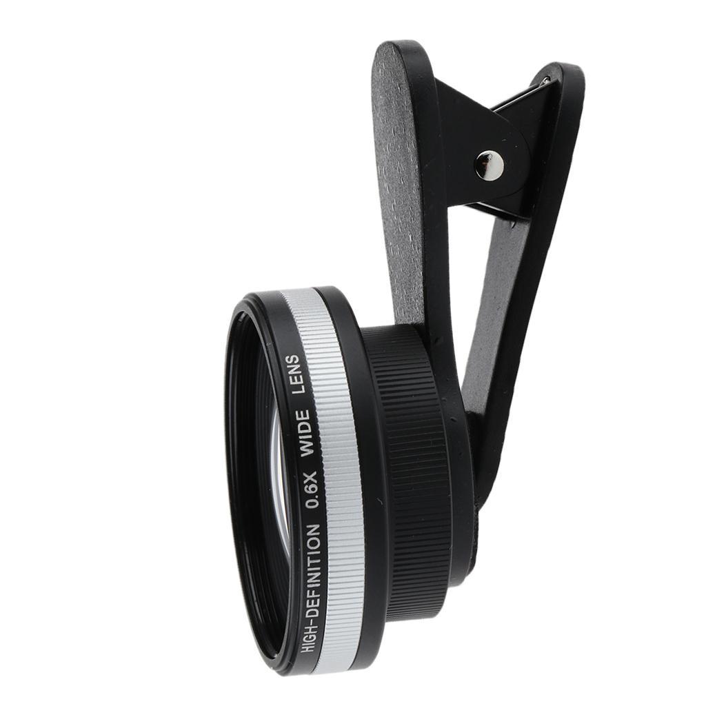 Optical Glass No Distortion 0.6X Wide-angle Lens Clip-on Phone