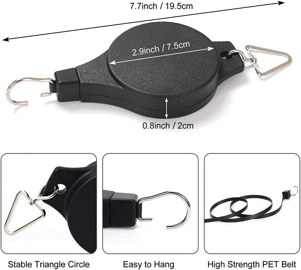Ròng rọc giỏ treo, 2 chiếc Móc treo giỏ hoa có thể điều chỉnh, Móc treo kéo thực vật, Ròng rọc thực vật có thể điều chỉnh, Ròng rọc thực vật có thể thu vào, dành cho giỏ treo