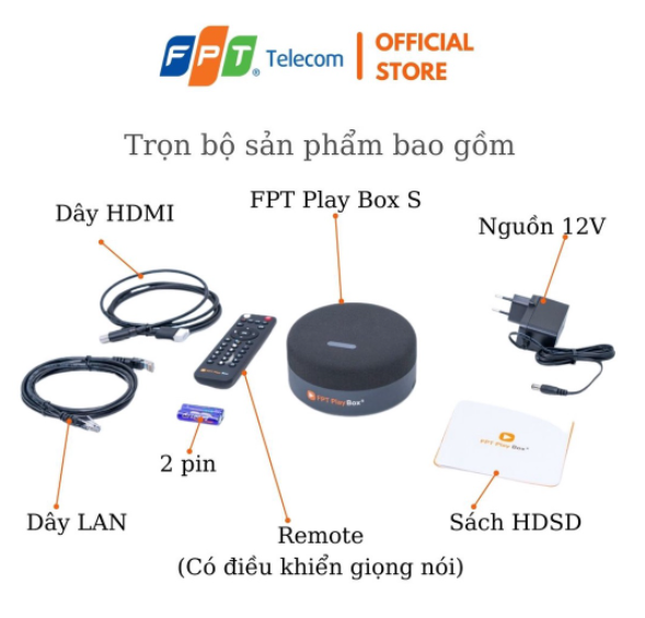 FPT Play Box S 2021 (T590) - Kết hợp Tivi Box và Loa thông minh - Điều khiển giọng nói thông minh không chạm - HÀNG CHÍNH HÃNG