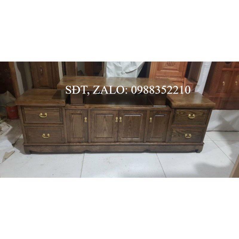 Kệ gỗ sồi sơn có 2 màu