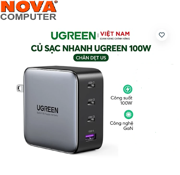 Hình ảnh Củ sạc nhanh USB Type C 4 cổng 100W GaN Hỗ trợ QC4+, PD3.0 Ugreen 40737 CD226 - Hàng chính hãng