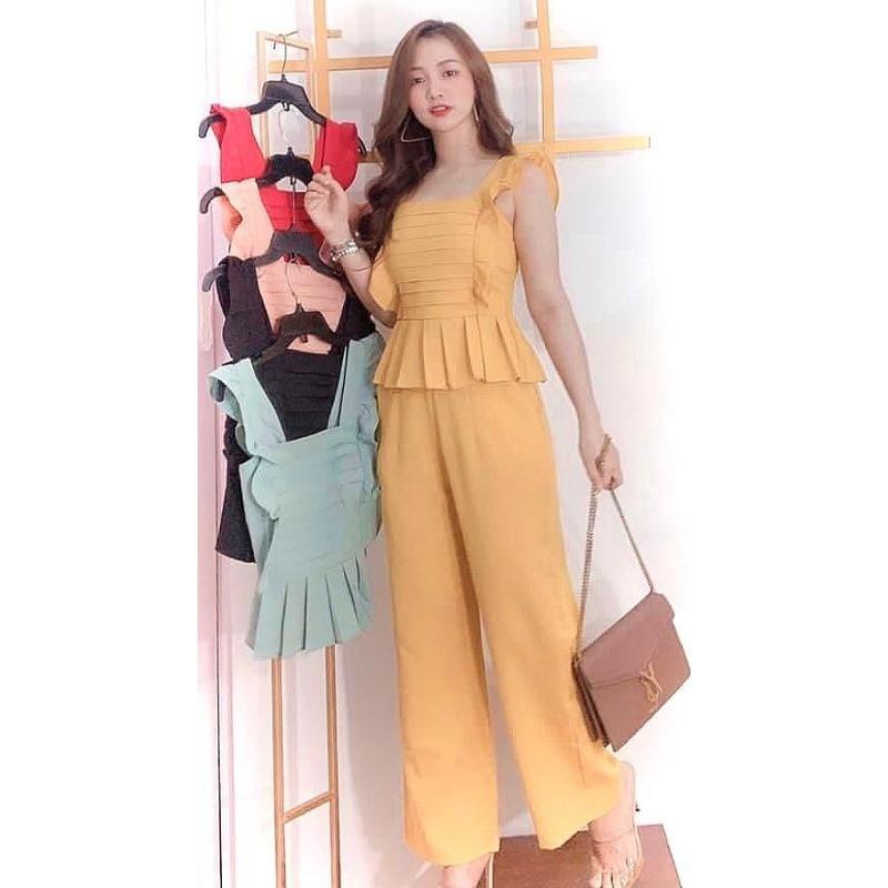 Set đồ bộ nữ linen xước, kiểu dáng trẻ trung đáng yêu