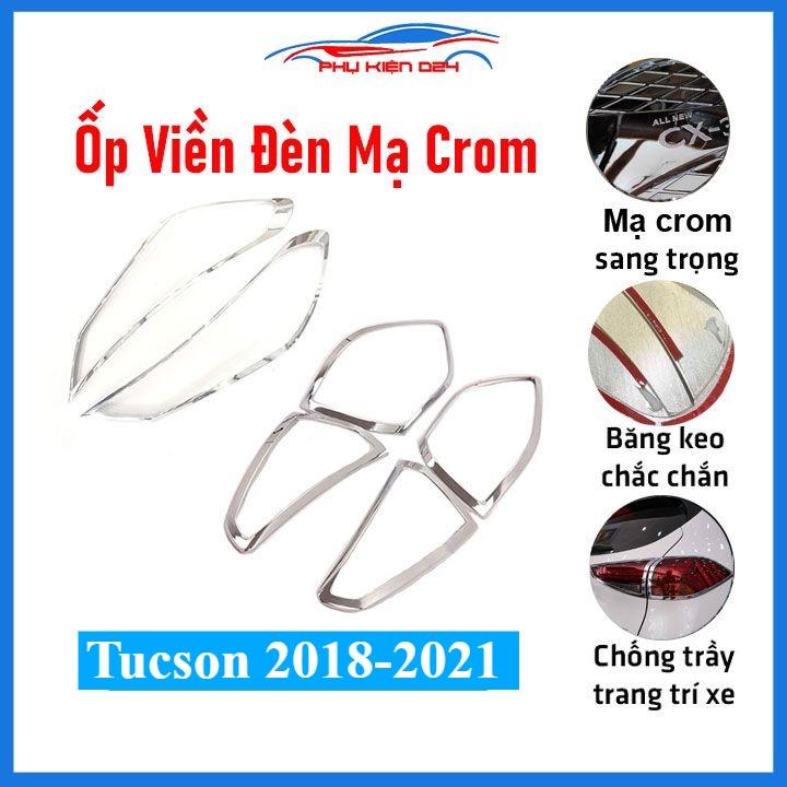 Ốp viền đèn pha hậu Tucson 2018-2019-2020-2021 mạ crom trang trí làm đẹp xe