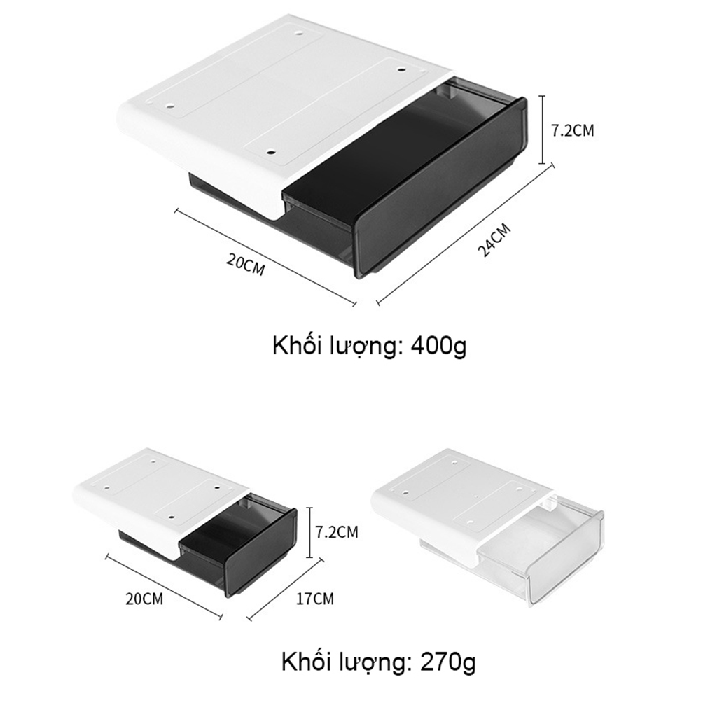 Hộp Nhựa Đựng Đồ Đa Năng Dán Dưới Bàn Làm Việc, Lưu Trữ Nhiều Vật Dụng Gọn Gàng, Tiện Lợi