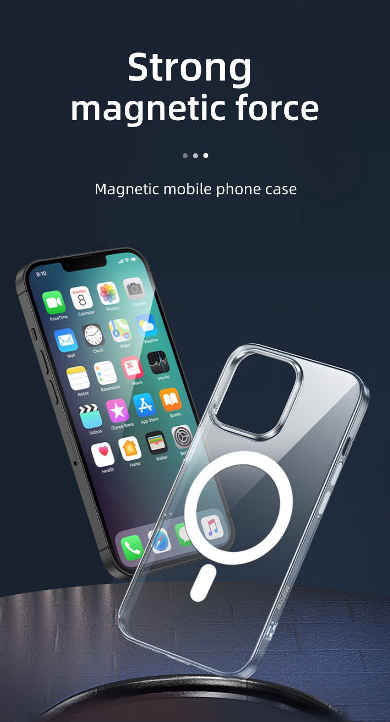 Ốp Lưng Sạc Từ Tính MIPOW TEMPERED GLASS TRANSPARENT Nguyên Liệu Đức dành cho iPhone 14 / iPhone 14 Plus/ iPhone 14 Pro/ iPhone 14 ProMax- Hàng chính hãng