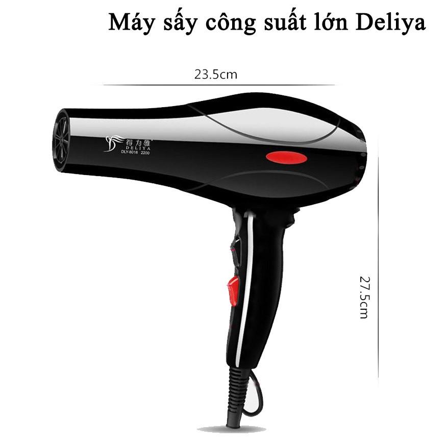 Máy sấy tóc hai chiều DELIYA 8018 công suất lớn 2200W -Tặng kèm bộ bấm 7 món và 5 phụ kiện tạo kiểu tóc