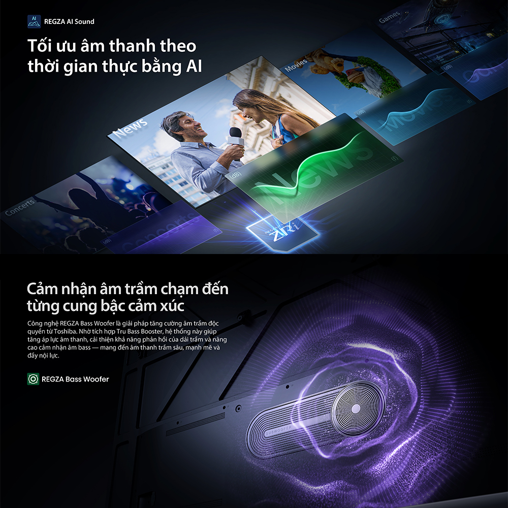 [SP Mới 2025] Smart Tivi Toshiba 55 inch AI 4K Mini LED 55Z670RP, Giao Hàng Toàn Quốc, Hàng Chính Hãng