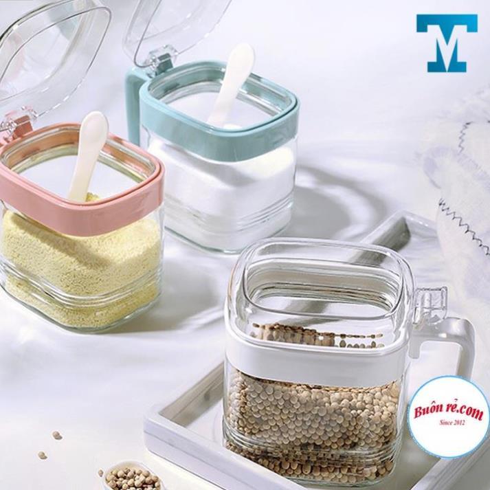 Bộ 3 lọ đựng gia vị có thìa hàng cao cấp Hokori Việt Nhật , Hũ đựng gia vị có nắp đậy tiện dụng bền đẹp -01476
