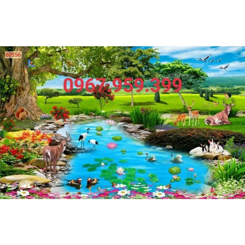 Tranh dán tường 3D tranh sơn thủy