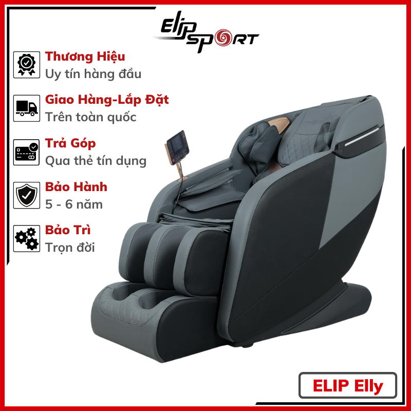 Ghế Massage Toàn Thân ELIP Elly, Điều khiển bằng giọng nói, massage nhiệt hồng ngọai