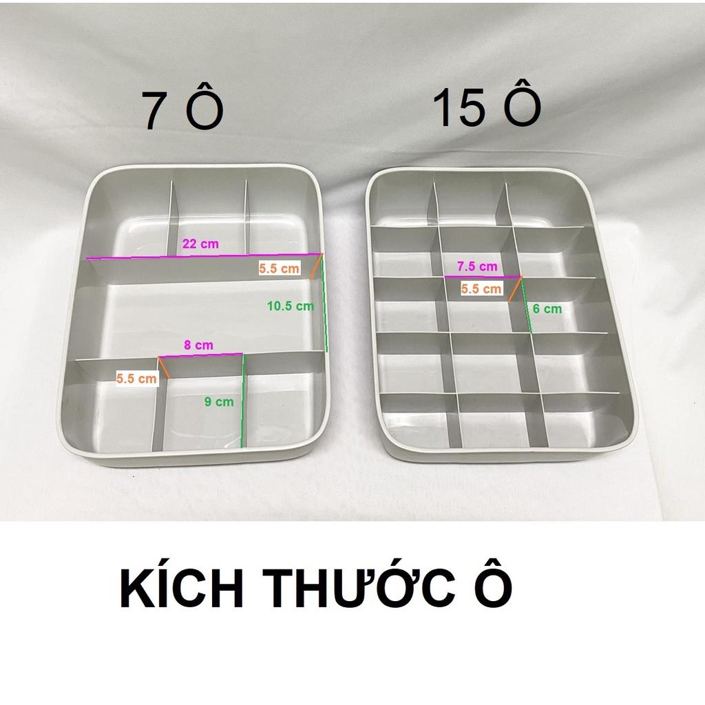 Hộp nhựa vuông nhiều ngăn đựng tất và đồ lót gọn gàng Nhựa PP dày bền Plastic Underwear Scarves Socks Bra Organizer