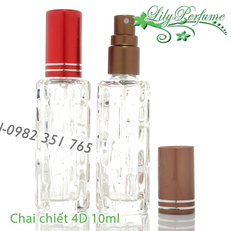 Lọ chiết nước hoa 4D thủy tinh 10ml (Ống chiết nước hoa/ Vỏ chiết nước hoa/ Chai chiết nước hoa)