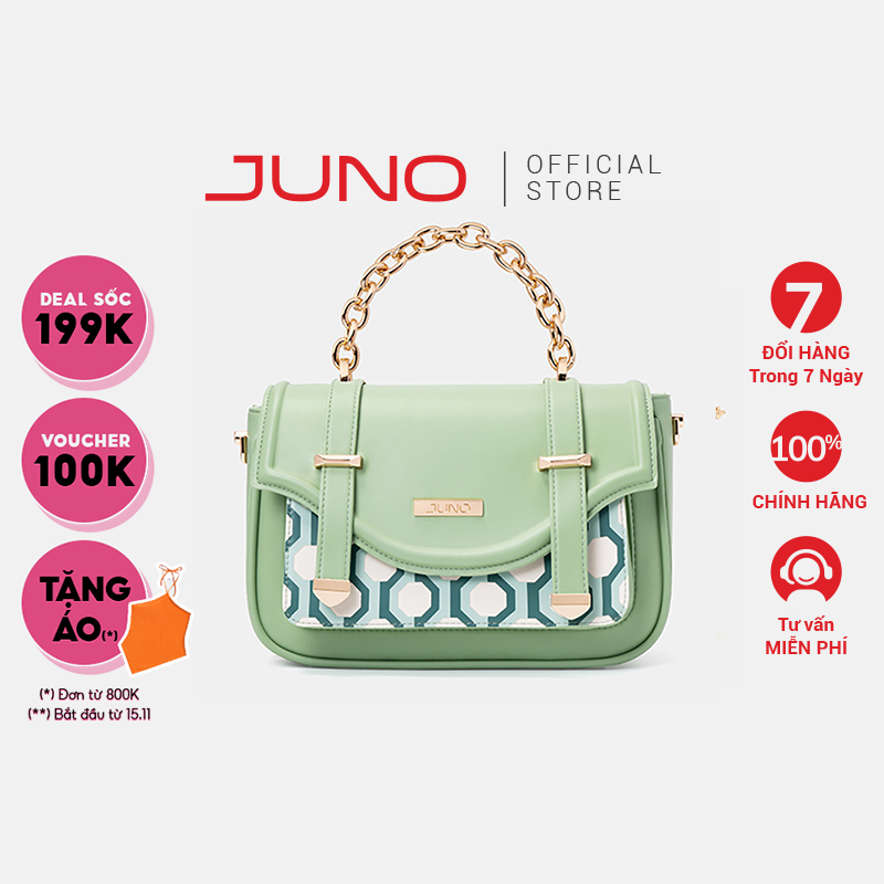 Túi Xách Nhỏ JUNO Phối Hoạ Tiết In Tennis Club TXN611