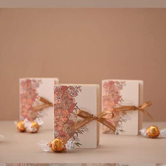 (Kích thước  8 * 4,5 * 12cm) - Hộp giấy đựng quà tặng gắn ruy băng Happy Every, đựng son môi, nước hoa, sô cô la vv