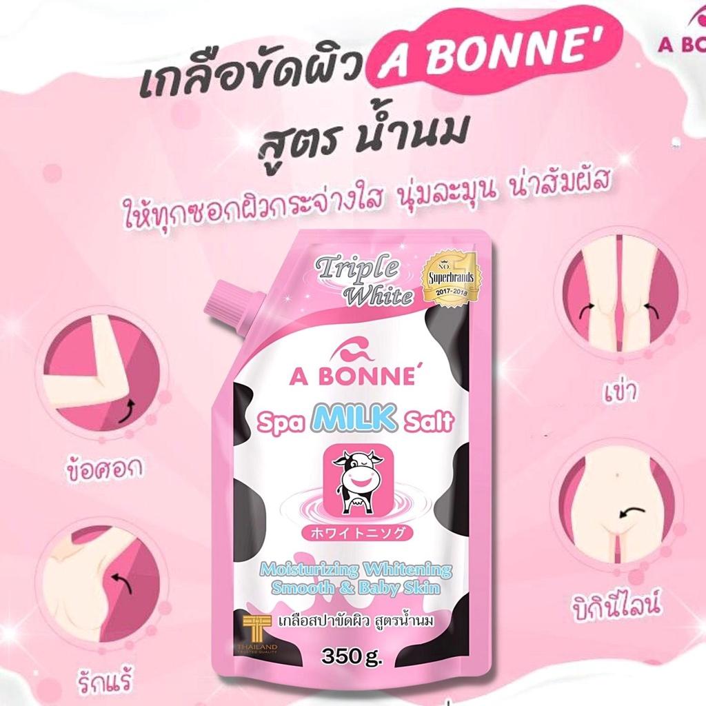 Muối Tăm Sữa Bò A bonne - Tẩy Tế Bào Chết Body Và Da Mặt Thái Lan Hương Sữa Tươi 350g