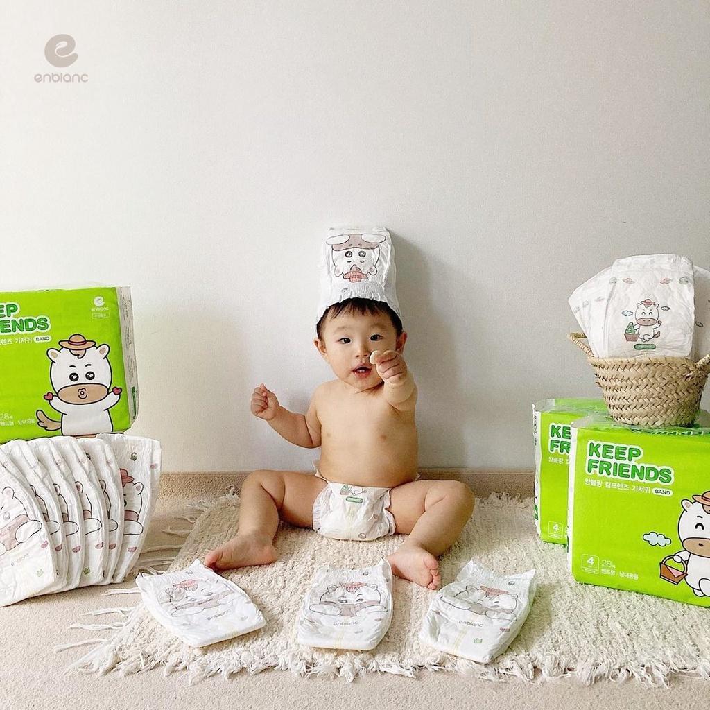 Tã Bỉm Dán Hàn Quốc ENBLANC KEEP FRIENDS Mềm Mại Mỏng Nhẹ, Thấm Hút Cho Bé Size L 28 Miếng (9-14kg)