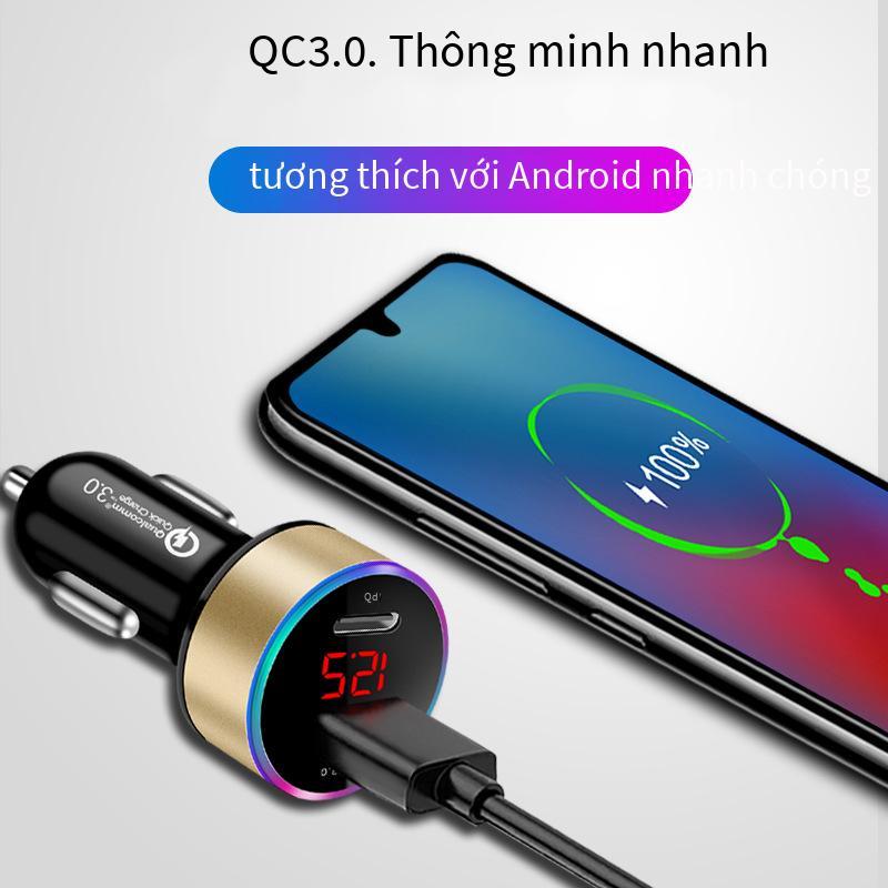 Bộ sạc xe hơi màn hình kỹ thuật số kiểu mới nhất Bộ sạc xe hơi PD Bộ sạc xe hơi kép USB QC3.0 sạc nhanh Bộ sạc xe hơi Type-c Đầu sạc nhanh PD