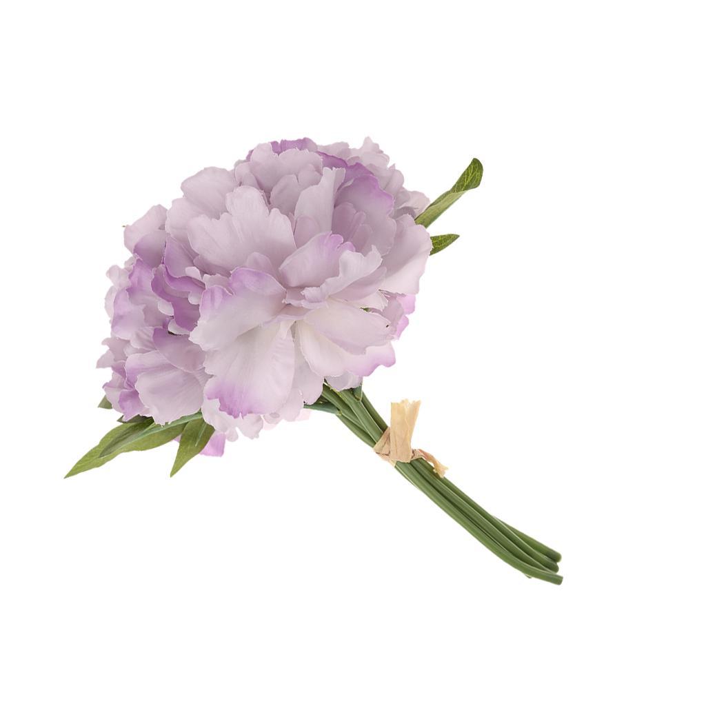Artificial 5 Head Silk Peony Flower Bouquet Home Party Wedding Decor 10 Colo