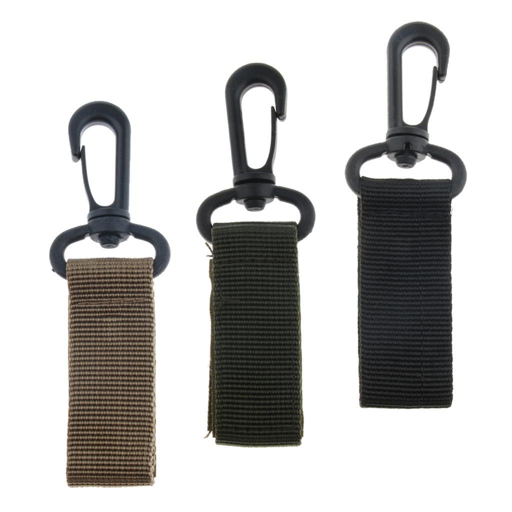 3Pcs Outdoor Keychain Clip Nylon Buckle Belt Key Ring Holder Webbing Carabiner
