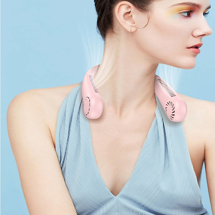Quạt Đeo Cổ Mini Quạt Không Cánh Tích Điện Tiện Lợi Thời Trang Dáng Thể Thao Siêu Phẩm Mùa Hè - Giao Màu Ngẫu Nhiên Hàng Nhập Khẩu