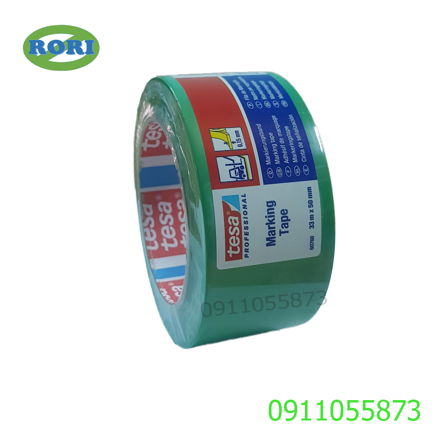 Băng Keo PVC Tesa 60760 size 33m x 50mm màu green - Thay thế băng keo 3M