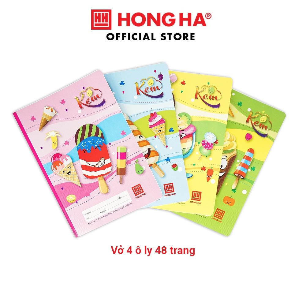 Vở 4 ô ly 48 trang School Kem Hồng Hà - 0532