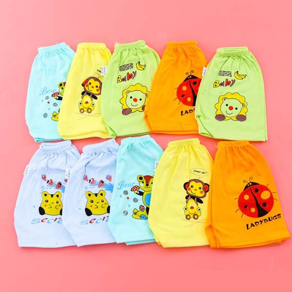 Bộ 10 quần đùi cotton cho bé