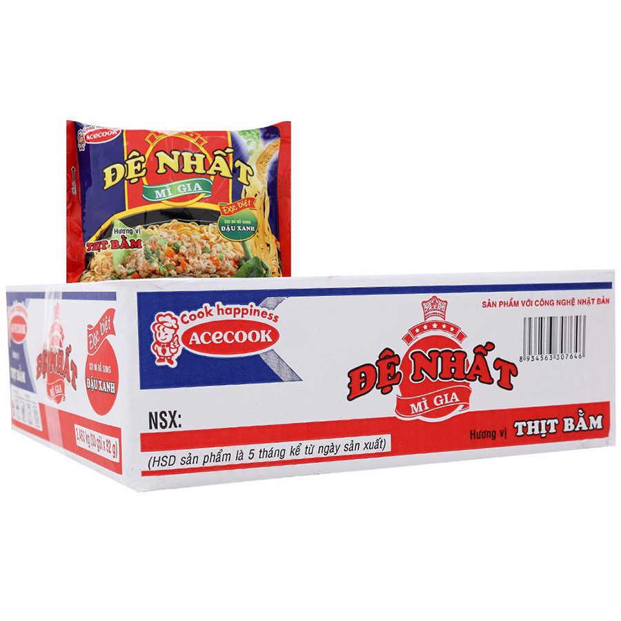 Thùng 30 Gói Mì Đệ Nhất Thịt Bằm (83g x 30 Gói)