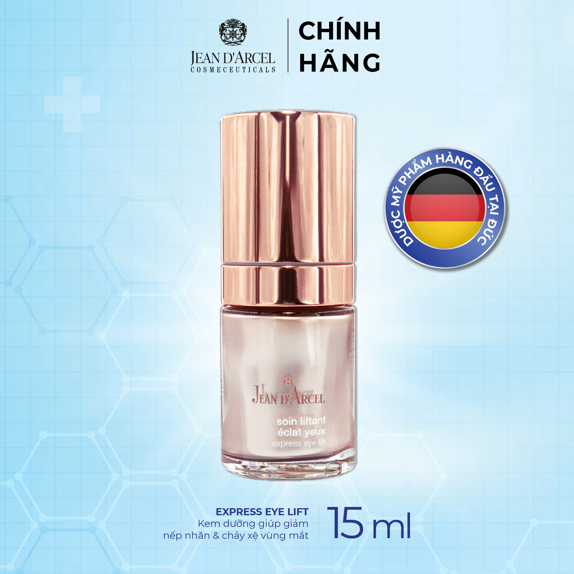 J77 Kem dưỡng lão hóa vùng mắt giảm nhăn và nâng cơ Multibalance Express Eye Lift 15ml - Jean d'Arcel