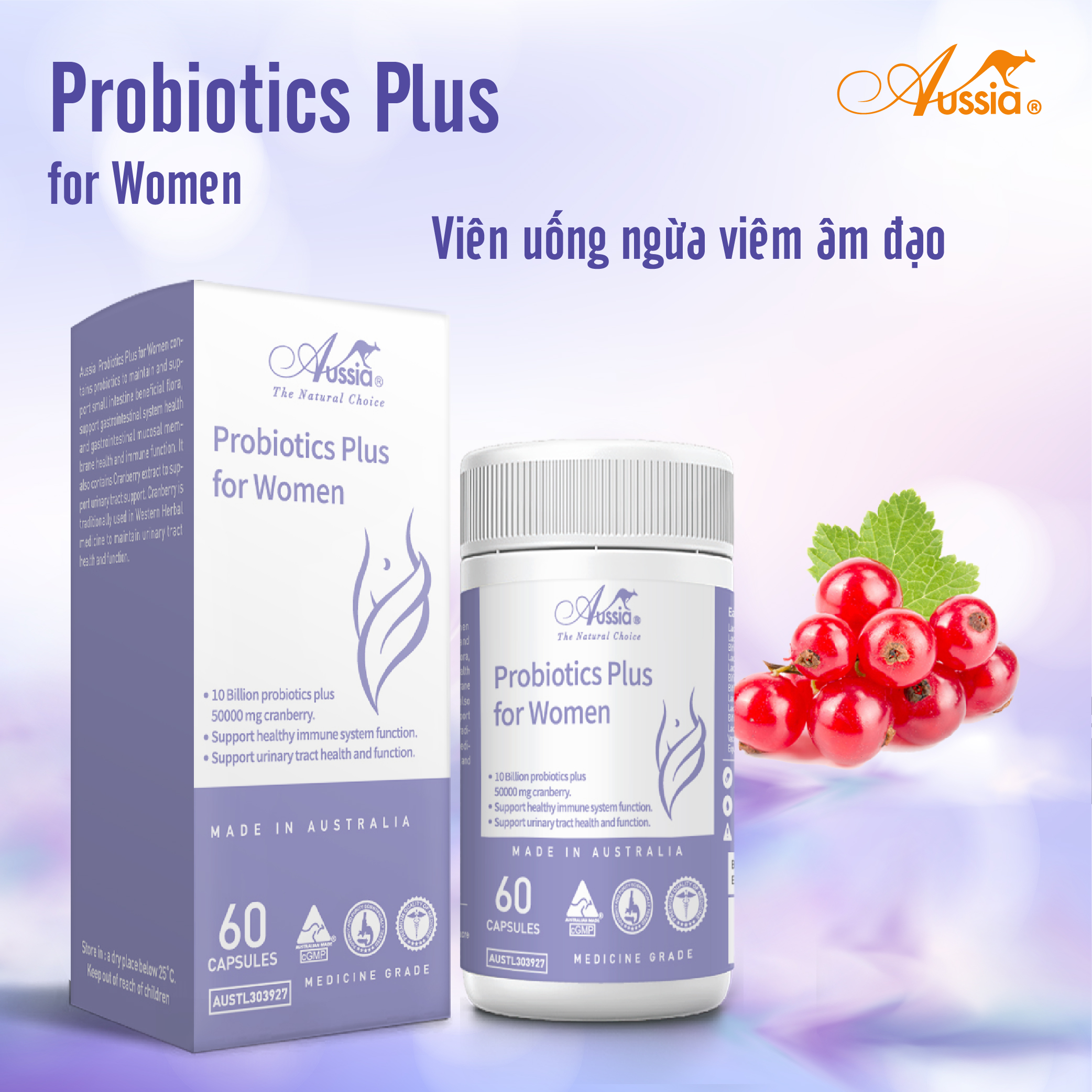 Viên uống bổ sung  hỗ trợ phòng ngừa viêm nhiễm phụ khoa ở phụ nữ Probiotics Plus for women