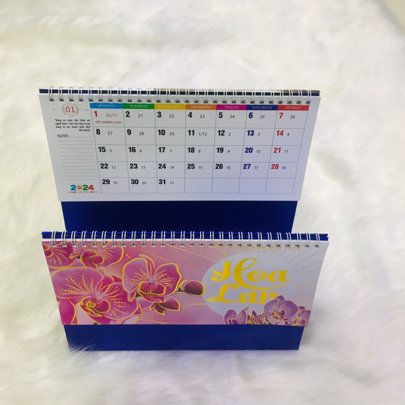 Lịch Để Bàn 2024 KHỔ 24*16CM HÌNH ẢNH PHONG PHÚ