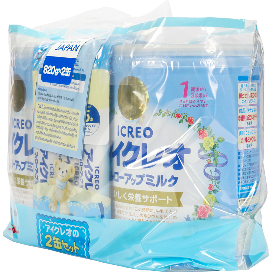 Combo 2 Sữa Công Thức Glico Icreo Follow Up Milk Số 1 (820g / Lon)