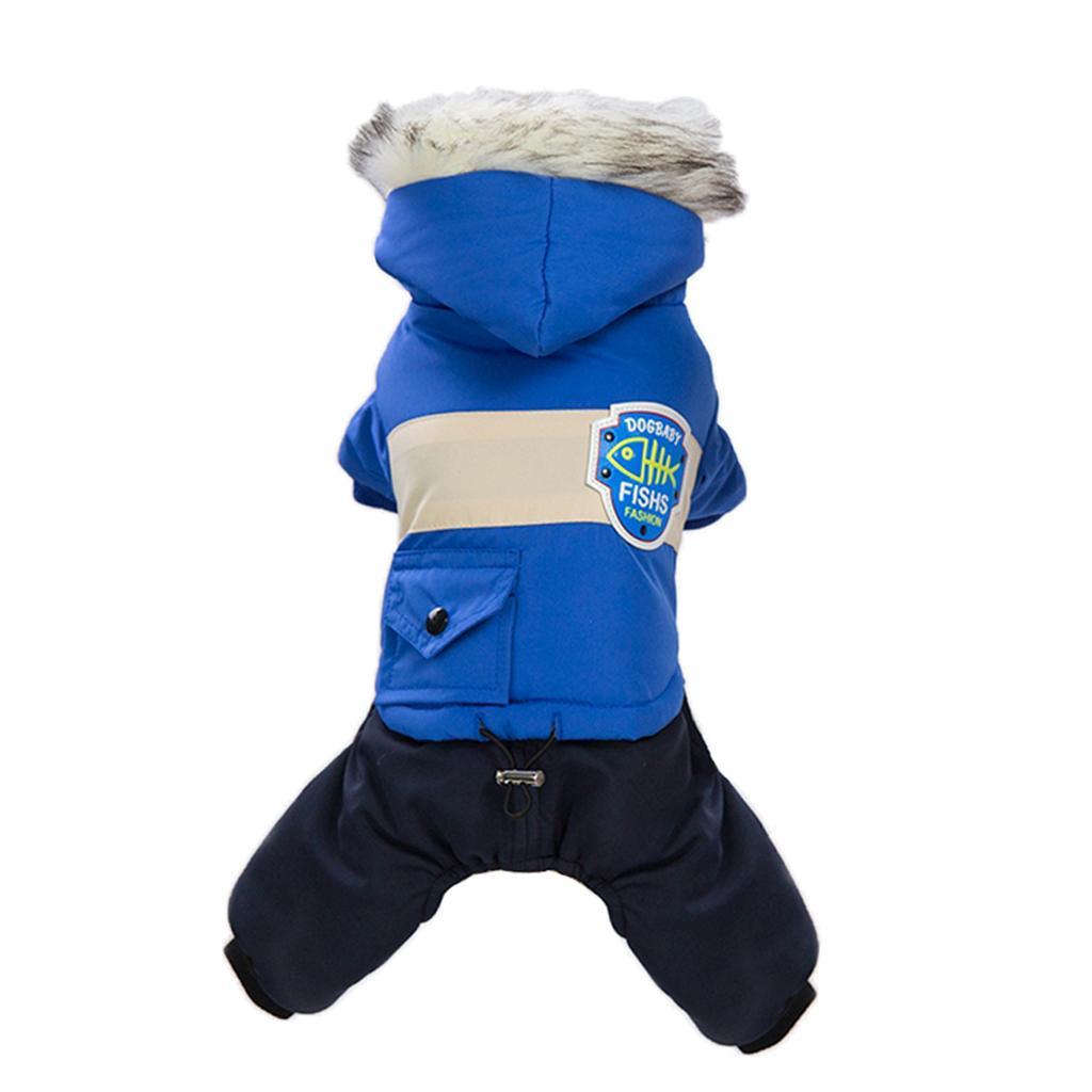 Dog Puppy Pet Hooded Down Jacket Coat Clothes Costume Winter Jumpsuit